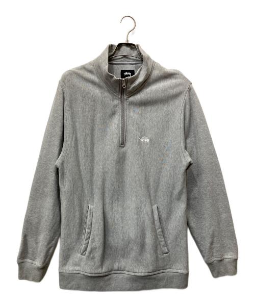 stussy（ステューシー）stussy (ステューシー) ハーフジップスウェット グレー サイズ:Lの古着・服飾アイテム