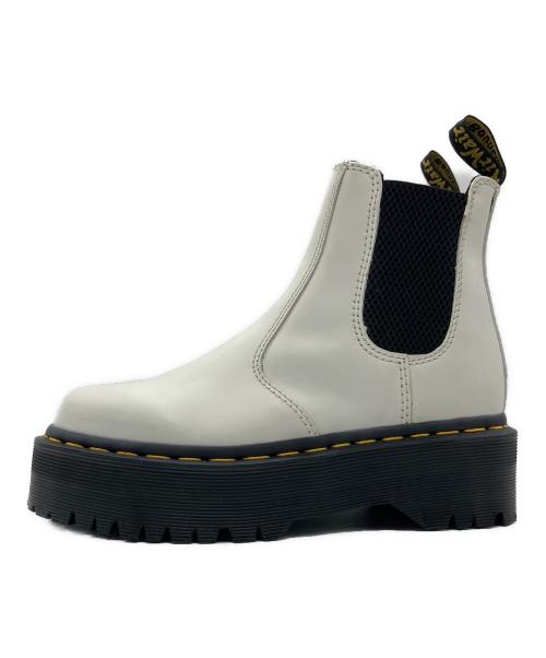 Dr.Martens（ドクターマーチン）Dr.Martens (ドクターマーチン) 厚底チェルシーブーツ ホワイト×ブラック サイズ:UK3の古着・服飾アイテム