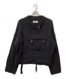 GOAT ESSENCE（ゴートエッセンス）の古着「MOTORCYCLE KNIT JACKET」｜ブラック