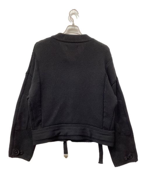 GOAT ESSENCE（ゴートエッセンス）GOAT ESSENCE (ゴートエッセンス) MOTORCYCLE KNIT JACKET ブラック サイズ:Fの古着・服飾アイテム
