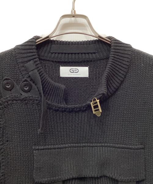 GOAT ESSENCE（ゴートエッセンス）GOAT ESSENCE (ゴートエッセンス) MOTORCYCLE KNIT JACKET ブラック サイズ:Fの古着・服飾アイテム