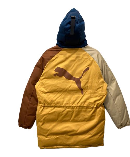 PUMA（プーマ）PUMA (プーマ) レトロブロック ダウンジャケット ブルー×イエロー サイズ:XLの古着・服飾アイテム