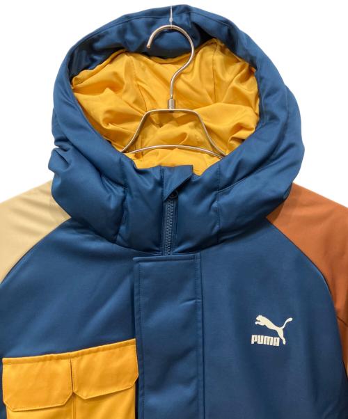 PUMA（プーマ）PUMA (プーマ) レトロブロック ダウンジャケット ブルー×イエロー サイズ:XLの古着・服飾アイテム