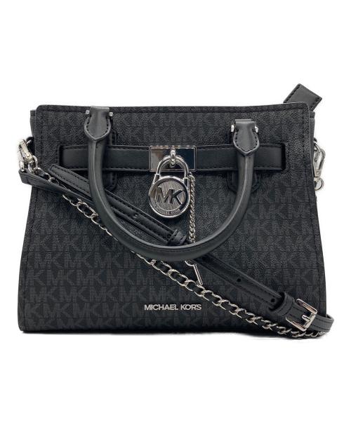 MICHAEL KORS（マイケルコース）MICHAEL KORS (マイケルコース) ハミルトン スモール シグネチャーロゴ サッチェル ブラックの古着・服飾アイテム