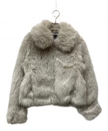 ZARA（ザラ）の古着「ジッパー付ショートフェイクファーコート」｜グレー