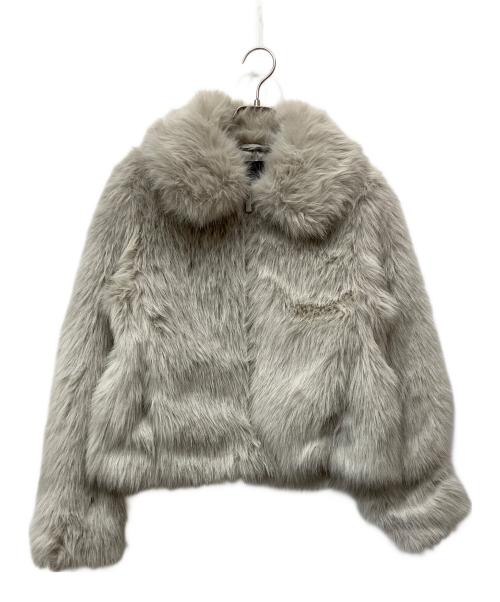 ZARA（ザラ）ZARA (ザラ) ジッパー付ショートフェイクファーコート グレー サイズ:XSの古着・服飾アイテム
