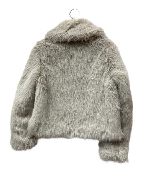 ZARA（ザラ）ZARA (ザラ) ジッパー付ショートフェイクファーコート グレー サイズ:XSの古着・服飾アイテム