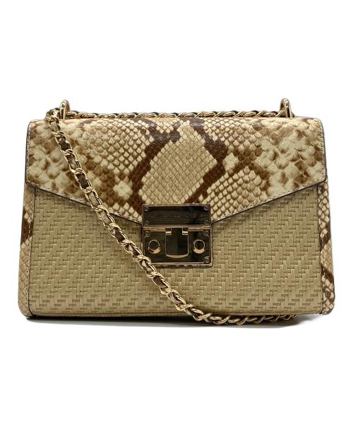 MICHAEL KORS（マイケルコース）MICHAEL KORS (マイケルコース) チェーンショルダーバッグ ベージュの古着・服飾アイテム