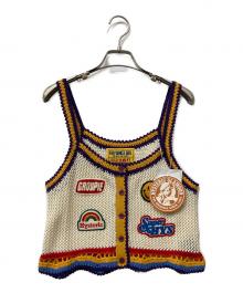 Hysteric Glamour（ヒステリックグラマー）の古着「SCRATCHワッペン手編 キャミソール」｜ベージュ