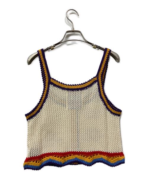 Hysteric Glamour（ヒステリックグラマー）Hysteric Glamour (ヒステリックグラマー) SCRATCHワッペン手編 キャミソール ベージュ サイズ:FREEの古着・服飾アイテム