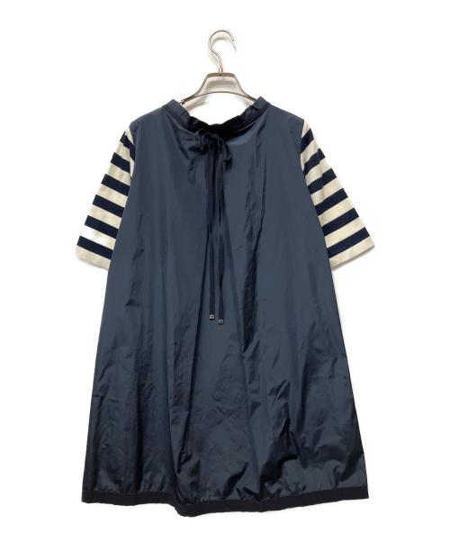 MONCLER（モンクレール）MONCLER (モンクレール) 半袖ワンピース ホワイト×ネイビー サイズ:不明の古着・服飾アイテム