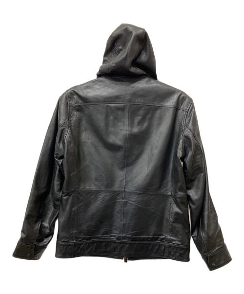 MONSIEUR NICOLE（ムッシュニコル）MONSIEUR NICOLE (ムッシュニコル) シープレザーフーデッドブルゾン ブラック サイズ:44の古着・服飾アイテム