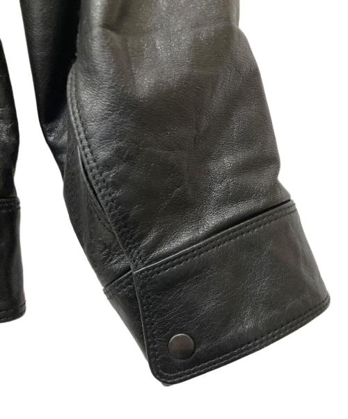 MONSIEUR NICOLE（ムッシュニコル）MONSIEUR NICOLE (ムッシュニコル) シープレザーフーデッドブルゾン ブラック サイズ:44の古着・服飾アイテム