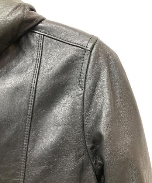 MONSIEUR NICOLE（ムッシュニコル）MONSIEUR NICOLE (ムッシュニコル) シープレザーフーデッドブルゾン ブラック サイズ:44の古着・服飾アイテム