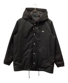 LACOSTE（ラコステ）の古着「フード付きコーチジャケット」｜ブラック