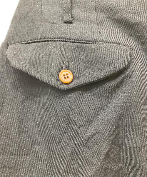 COMME des GARCONS HOMME PLUS（コムデギャルソンオムプリュス）COMME des GARCONS HOMME PLUS (コムデギャルソンオムプリュス) ポリ縮絨タックワイドテーパードパンツ ブラック サイズ:XSの古着・服飾アイテム