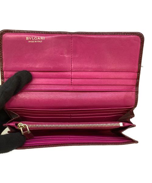 BVLGARI（ブルガリ）BVLGARI (ブルガリ) 2つ折り長財布 ボルドーの古着・服飾アイテム