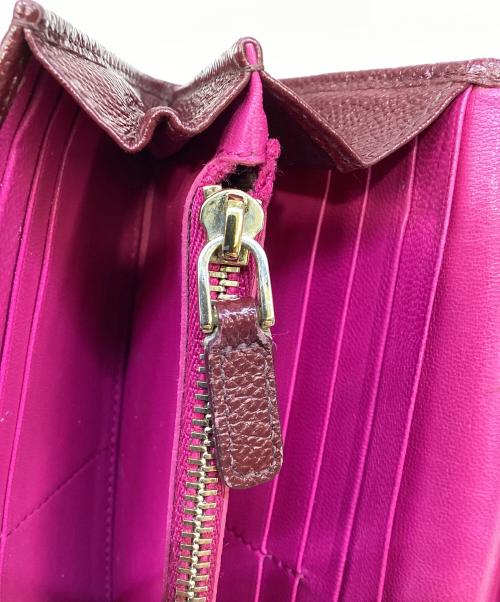 BVLGARI（ブルガリ）BVLGARI (ブルガリ) 2つ折り長財布 ボルドーの古着・服飾アイテム