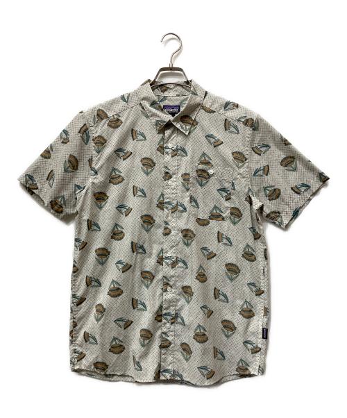 Patagonia（パタゴニア）Patagonia (パタゴニア) 半袖シャツ ホワイト×ベージュ サイズ:Mの古着・服飾アイテム