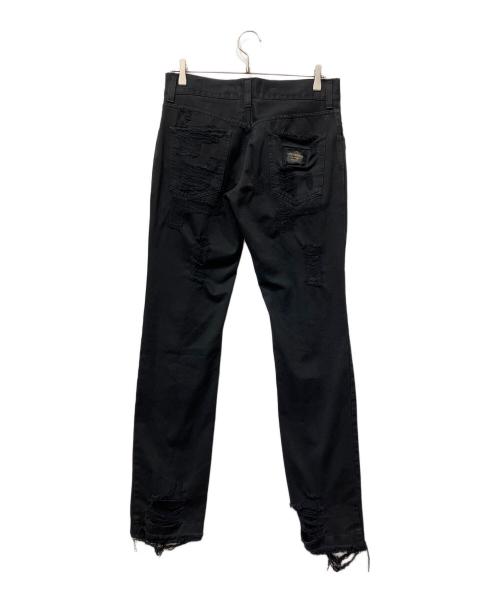 DOLCE & GABBANA（ドルチェ＆ガッバーナ）DOLCE & GABBANA (ドルチェ＆ガッバーナ) ダメージ加工デニムパンツ ブラック サイズ:46の古着・服飾アイテム