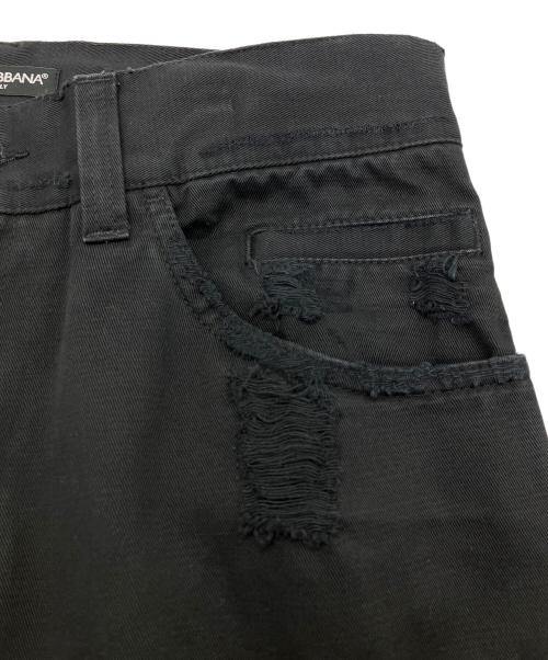 DOLCE & GABBANA（ドルチェ＆ガッバーナ）DOLCE & GABBANA (ドルチェ＆ガッバーナ) ダメージ加工デニムパンツ ブラック サイズ:46の古着・服飾アイテム