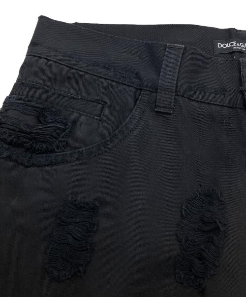 DOLCE & GABBANA（ドルチェ＆ガッバーナ）DOLCE & GABBANA (ドルチェ＆ガッバーナ) ダメージ加工デニムパンツ ブラック サイズ:46の古着・服飾アイテム