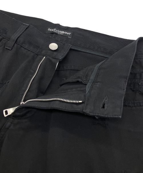 DOLCE & GABBANA（ドルチェ＆ガッバーナ）DOLCE & GABBANA (ドルチェ＆ガッバーナ) ダメージ加工デニムパンツ ブラック サイズ:46の古着・服飾アイテム