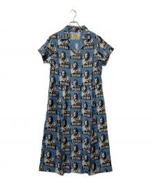 Hysteric Glamour（ヒステリックグラマー）の古着「半袖ワンピース　HYSTERIC FICTION柄」｜ブルー