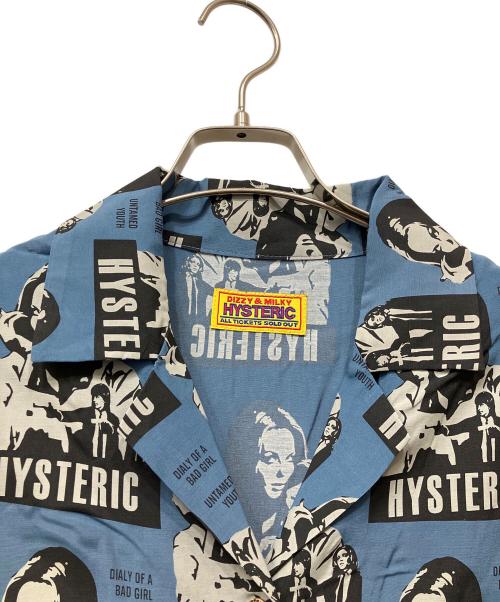 Hysteric Glamour（ヒステリックグラマー）Hysteric Glamour (ヒステリックグラマー) 半袖ワンピース　HYSTERIC FICTION柄 ブルー サイズ:Freeの古着・服飾アイテム
