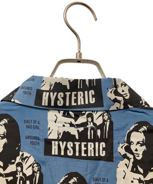 Hysteric Glamour（ヒステリックグラマー）Hysteric Glamour (ヒステリックグラマー) 半袖ワンピース　HYSTERIC FICTION柄 ブルー サイズ:Freeの古着・服飾アイテム