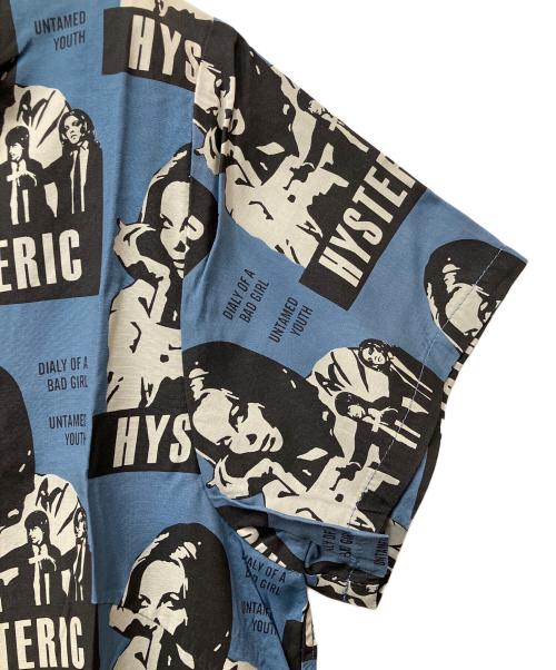 Hysteric Glamour（ヒステリックグラマー）Hysteric Glamour (ヒステリックグラマー) 半袖ワンピース　HYSTERIC FICTION柄 ブルー サイズ:Freeの古着・服飾アイテム