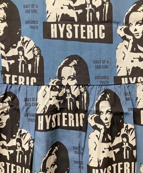 Hysteric Glamour（ヒステリックグラマー）Hysteric Glamour (ヒステリックグラマー) 半袖ワンピース　HYSTERIC FICTION柄 ブルー サイズ:Freeの古着・服飾アイテム