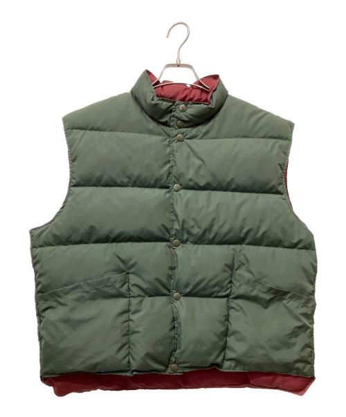 Schott（ショット）Schott (ショット) リバーシブルダウンベスト オリーブ×レッド サイズ:Lの古着・服飾アイテム