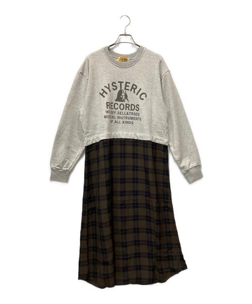 Hysteric Glamour（ヒステリックグラマー）Hysteric Glamour (ヒステリックグラマー) 	HYSTERIC RECORDS レイヤードプルオーバー グレー×ブラウン サイズ:Free 未使用品の古着・服飾アイテム