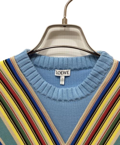 LOEWE（ロエベ）LOEWE (ロエベ) 半袖ワンピース ブラック×ブルー サイズ:XSの古着・服飾アイテム