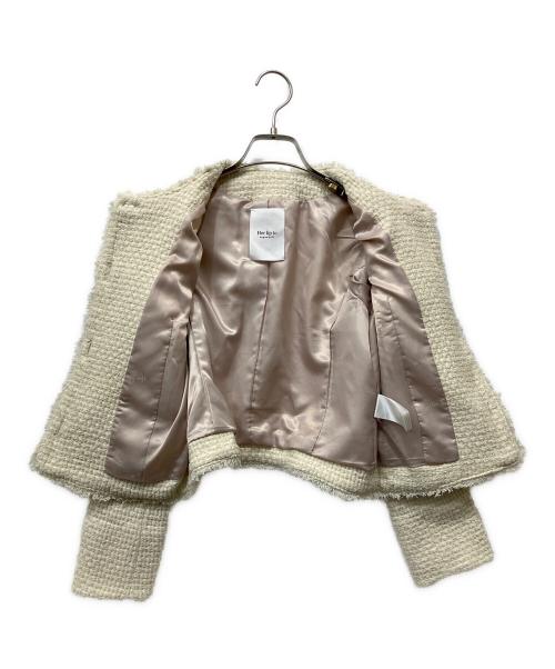 HER LIP TO（ハーリップトゥ）HER LIP TO (ハーリップトゥ) Grace Tweed Jacket ベージュ サイズ:Sの古着・服飾アイテム