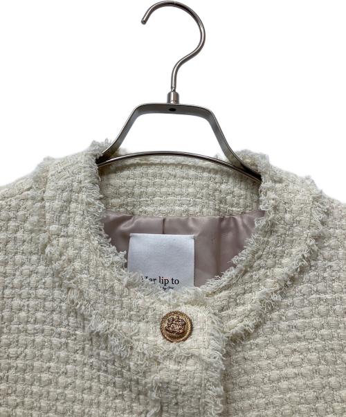 HER LIP TO（ハーリップトゥ）HER LIP TO (ハーリップトゥ) Grace Tweed Jacket ベージュ サイズ:Sの古着・服飾アイテム