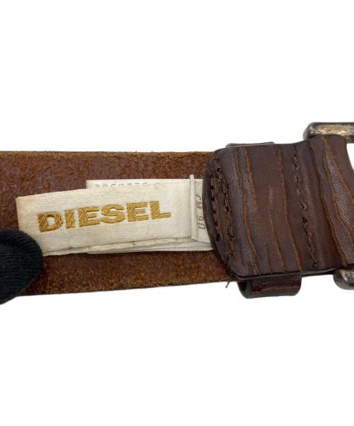 DIESEL（ディーゼル）DIESEL (ディーゼル) レザーベルト ブラウンの古着・服飾アイテム