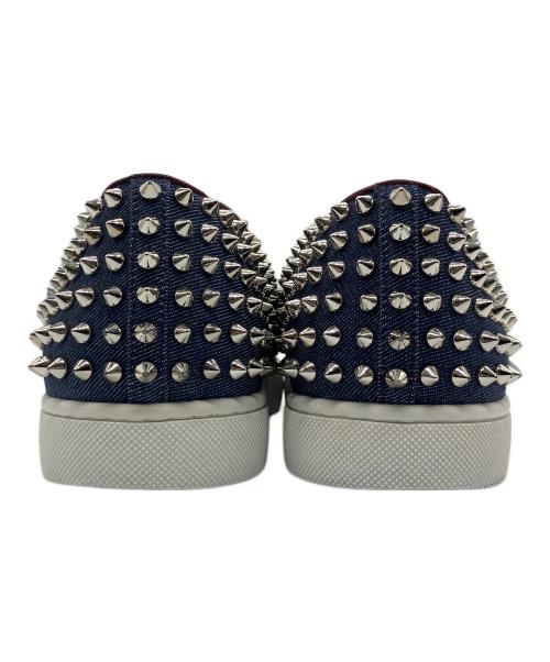Christian Louboutin（クリスチャン・ルブタン）Christian Louboutin (クリスチャン・ルブタン) スタッズスリッポン ネイビー サイズ:39の古着・服飾アイテム