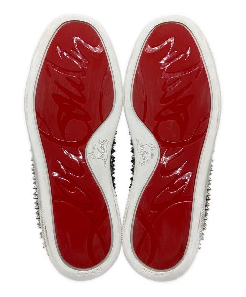 Christian Louboutin（クリスチャン・ルブタン）Christian Louboutin (クリスチャン・ルブタン) スタッズスリッポン ネイビー サイズ:39の古着・服飾アイテム