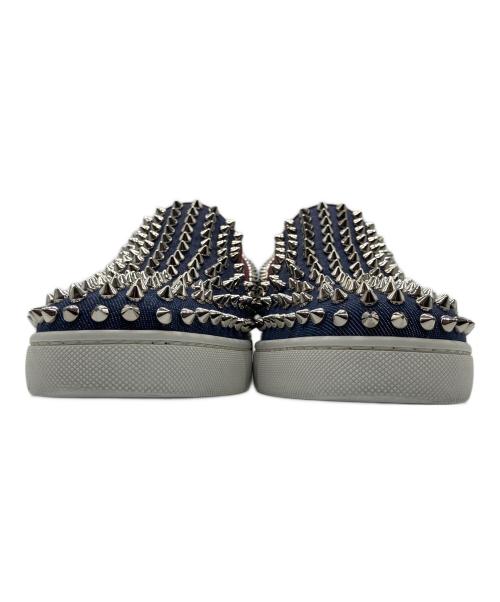 Christian Louboutin（クリスチャン・ルブタン）Christian Louboutin (クリスチャン・ルブタン) スタッズスリッポン ネイビー サイズ:39の古着・服飾アイテム