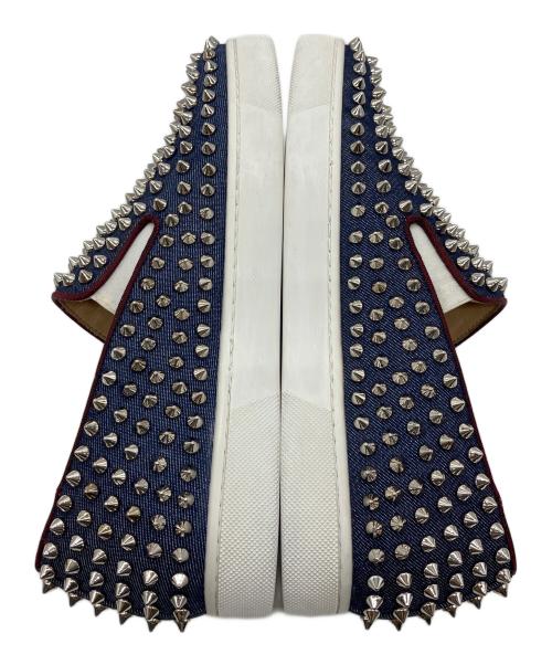 Christian Louboutin（クリスチャン・ルブタン）Christian Louboutin (クリスチャン・ルブタン) スタッズスリッポン ネイビー サイズ:39の古着・服飾アイテム