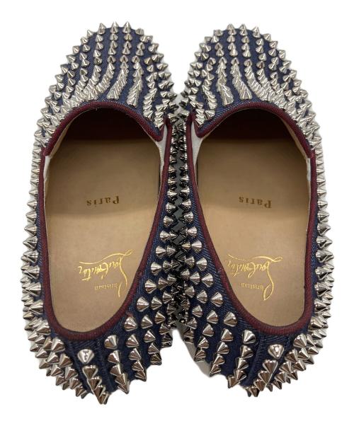 Christian Louboutin（クリスチャン・ルブタン）Christian Louboutin (クリスチャン・ルブタン) スタッズスリッポン ネイビー サイズ:39の古着・服飾アイテム