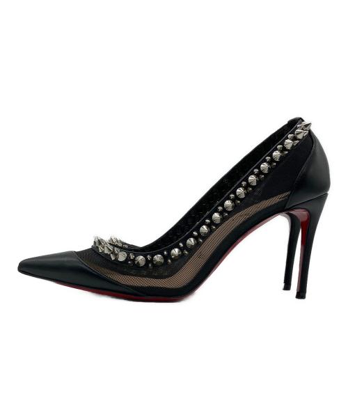Christian Louboutin（クリスチャン・ルブタン）Christian Louboutin (クリスチャン・ルブタン) GALATIVI SPIKES ブラック×シルバー サイズ:36の古着・服飾アイテム