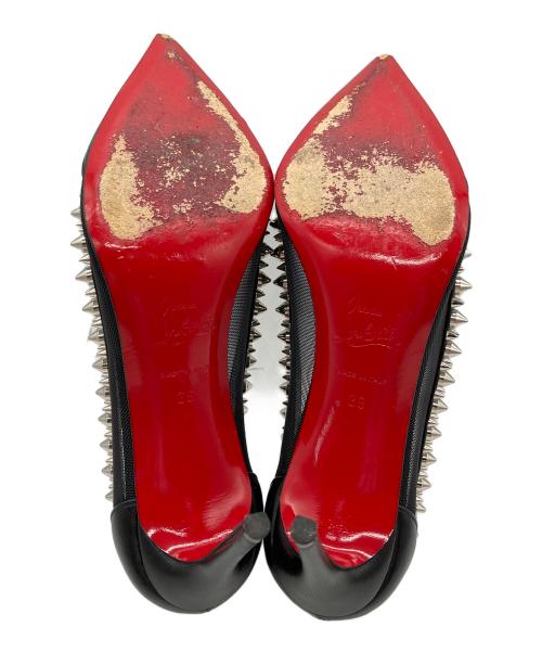 Christian Louboutin（クリスチャン・ルブタン）Christian Louboutin (クリスチャン・ルブタン) GALATIVI SPIKES ブラック×シルバー サイズ:36の古着・服飾アイテム