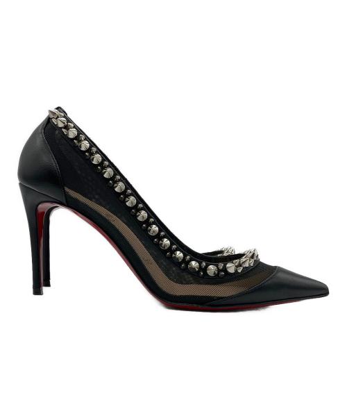 Christian Louboutin（クリスチャン・ルブタン）Christian Louboutin (クリスチャン・ルブタン) GALATIVI SPIKES ブラック×シルバー サイズ:36の古着・服飾アイテム