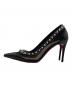 Christian Louboutin (クリスチャン・ルブタン) GALATIVI SPIKES ブラック×シルバー サイズ:36：12000円
