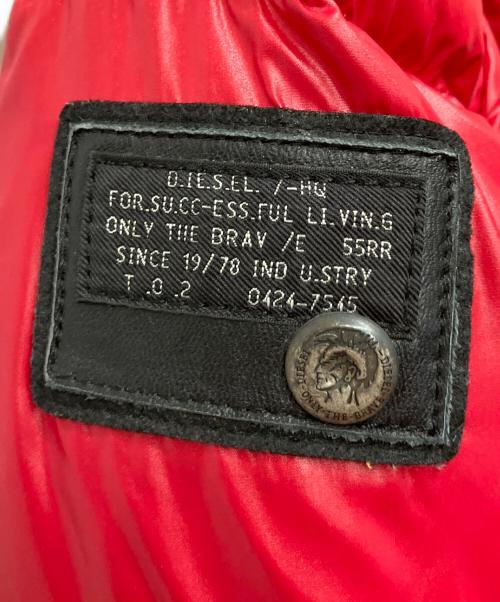 DIESEL（ディーゼル）DIESEL (ディーゼル) ダウンジャケット レッド サイズ:Mの古着・服飾アイテム