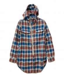 Hysteric Glamour（ヒステリックグラマー）の古着「ジップパーカー ネルチェック」｜ブルー×ブラウン
