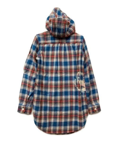 Hysteric Glamour（ヒステリックグラマー）Hysteric Glamour (ヒステリックグラマー) ジップパーカー ネルチェック ブルー×ブラウン サイズ:Freeの古着・服飾アイテム